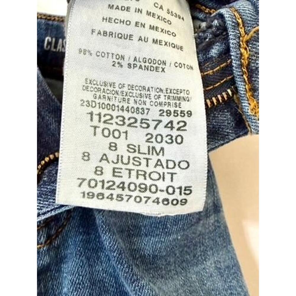 Wrangler Boys Jeans Size 8 Slim Classic Straight Leg Blue Denim Stretch Pants - Picture 7 of 7